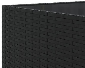 8 pcs conjunto lounge de jardim c/ almofadões vime PE preto