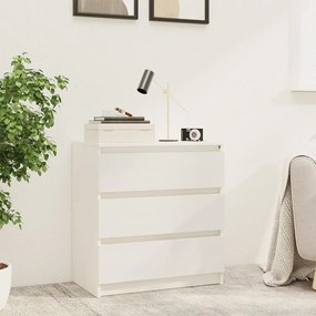 vidaXL Mesa de cabeceira 60x36x64 cm madeira de pinho maciça branco