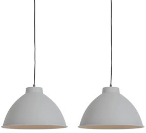 Conjunto de 2 lâmpadas escandinavas suspensas cinza - Anterio 38 Basic Rústico