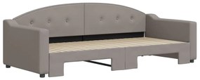 Sofá-cama com gavetão 90x200 cm tecido cinzento-acastanhado