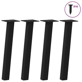 vidaXL Pés para mesa de centro 4 peças, preto, 30 cm, aço