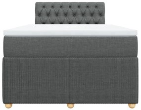 Cama boxspring com colchão 120x190 cm tecido cinzento-escuro