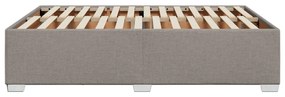 Cama sem colchão 140x190 cm tecido castanho-acinzentado