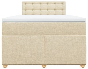 Cama boxspring com colchão 120x190 cm tecido cor creme