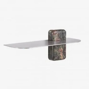 Estante De Parede Para Casa De Banho Em Aço Inoxidável E Pedra Natural Serbian Mármore Verde Forest & ↔︎ 45 Cm - Sklum