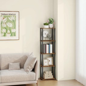 Estante sala 23,8 x 38 x 139 cm com 5 níveis castanha-preto