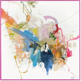 Quadro em tela emoldurado pintado à mão MM