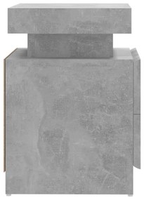 Mesa de cabeceira 45x35x52cm derivados madeira cinzento cimento