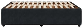 Estrutura de cama sem colchão 140x190 cm veludo preto