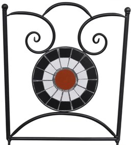 3pcs conjunto bistro mosaico azulejos cerâmica terracota/branco