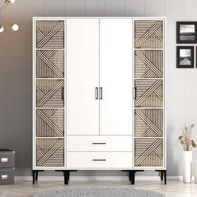 Guarda-roupa Kumsal PTP – Branco – 160 cm x 47,5 cm x 201,4 cm