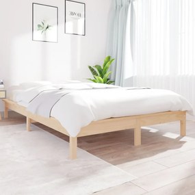 Estrutura de cama 140x190 cm madeira de pinho maciça