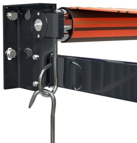 Toldo retrátil 3,5x2,5 m tecido e alumínio laranja e castanho