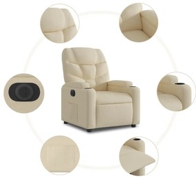 Poltrona reclinável elevatória elétrica tecido cor creme