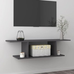 vidaXL Móvel de parede para TV 103x30x26,5 cm cinzento brilhante