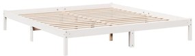 Cama extra longa sem colchão 180x210 cm pinho maciço branco