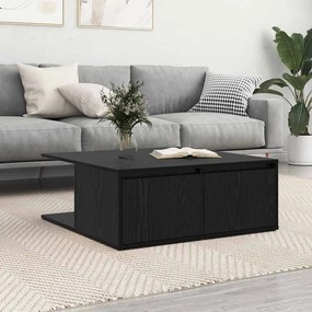 vidaXL Mesa de centro com gaveta com armazenamento Carvalho preto 80 x 80 x 31 cm