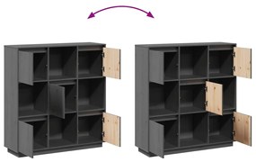 Aparador alto 110,5x35x117 cm pinho maciço cinza