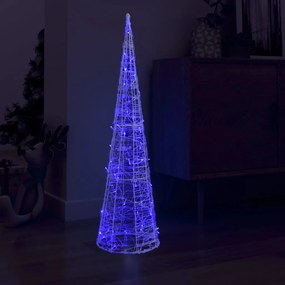 vidaXL Pirâmide de iluminação decorativa com LEDs acrílico 120 cm azul