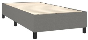 Estrutura de cama 100x200 cm tecido cinzento-escuro