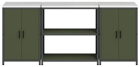 Conjunto de Armazenamento de Cozinha 3 pcs Verde Oliva