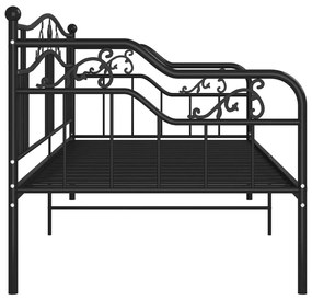 Sofá-cama 90x200 cm metal preto