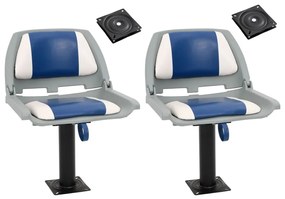 vidaXL Assentos de barco 2 pcs com pedestal rotativo a 360°