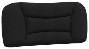 Estrutura de cama c/ cabeceira tecido 90x190 cm preto