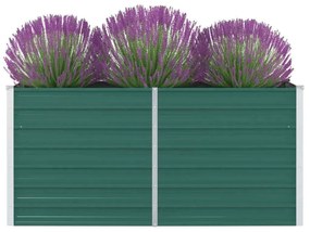 vidaXL Canteiro de jardim elevado 160x80x77cm aço galvanizado verde