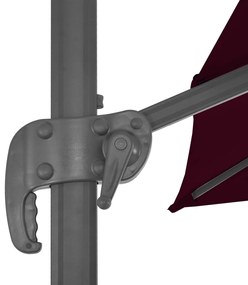 Guarda-sol jardim cantilever c/ poste alumínio 300x300 cm bordô