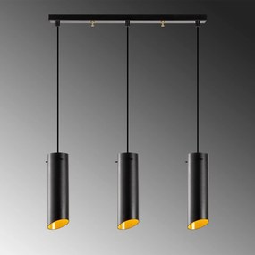 Candeeiro de Teto Sivani – Preto e Amarelo – 60 x 8 cm