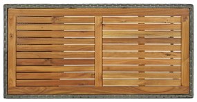 5 pcs conjunto de bar p/ jardim c/ almofadões vime PE cinzento