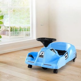 Kart elétrico de 12 V com esfregona removível, comando à distância, buzina, música e ligação sem fios para crianças dos 2 aos 5 anos, azul