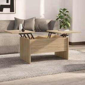 vidaXL Mesa de centro 80x50x42,5 cm madeira processada carvalho sonoma