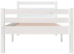 Estrutura de cama 100x200 cm madeira maciça branco