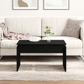 Mesa de Centro vidaXL Preta em Carvalho 68x38x50 cm Madeira Aconstruir