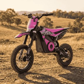 Mini moto elétrica para crianças velocidade até 28 km/h C/Limitador 1100W Roan 907 36V 12/10" Rosa