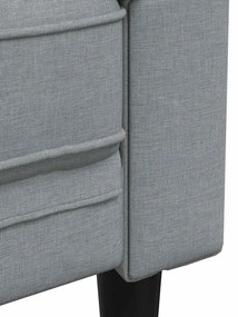 Sofá chesterfield tecido cinzento-claro