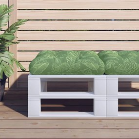 Almofadão para paletes 58x58x10 cm tecido oxford padrão folhas