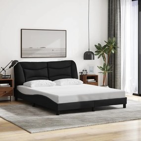 Estrutura de cama sem colchão 160x200 cm tecido preto