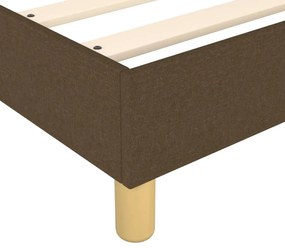 Estrutura de cama sem colchão 160x200 cm tecido castanho-escuro