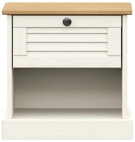Mesa de cabeceira VIGO 42x35x42 cm pinho maciço branco