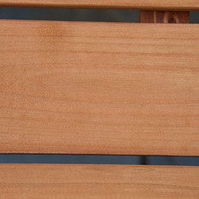 Outsunny Banco de Jardim de 3 Lugares Banco de Ripas de Madeira com Encosto Apoio para os Braços Terraço Varanda Exterior Carga 320kg 140x50x85cm Natural