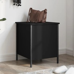 vidaXL Banco de arrumação 40x42,5x50 cm derivados de madeira preto