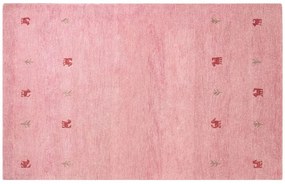Tapete em lã rosa 140 x 200 cm YULAFI Beliani