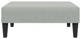 2 pcs conjunto de sofás veludo cinzento-claro