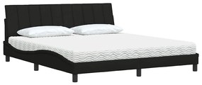 Cama com colchão 180x200 cm tecido preto