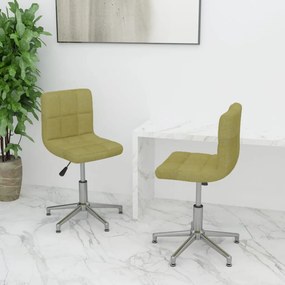 vidaXL Cadeiras de jantar giratórias 2 pcs tecido verde