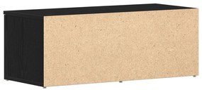 Armário para televisão vidaXL Preto Carvalho 80x34x30 cm Madeira engen