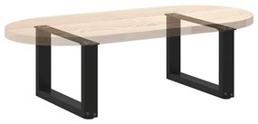 Pés para mesa de centro em formato de U, 2 peças, preto, 50x(30-31) cm